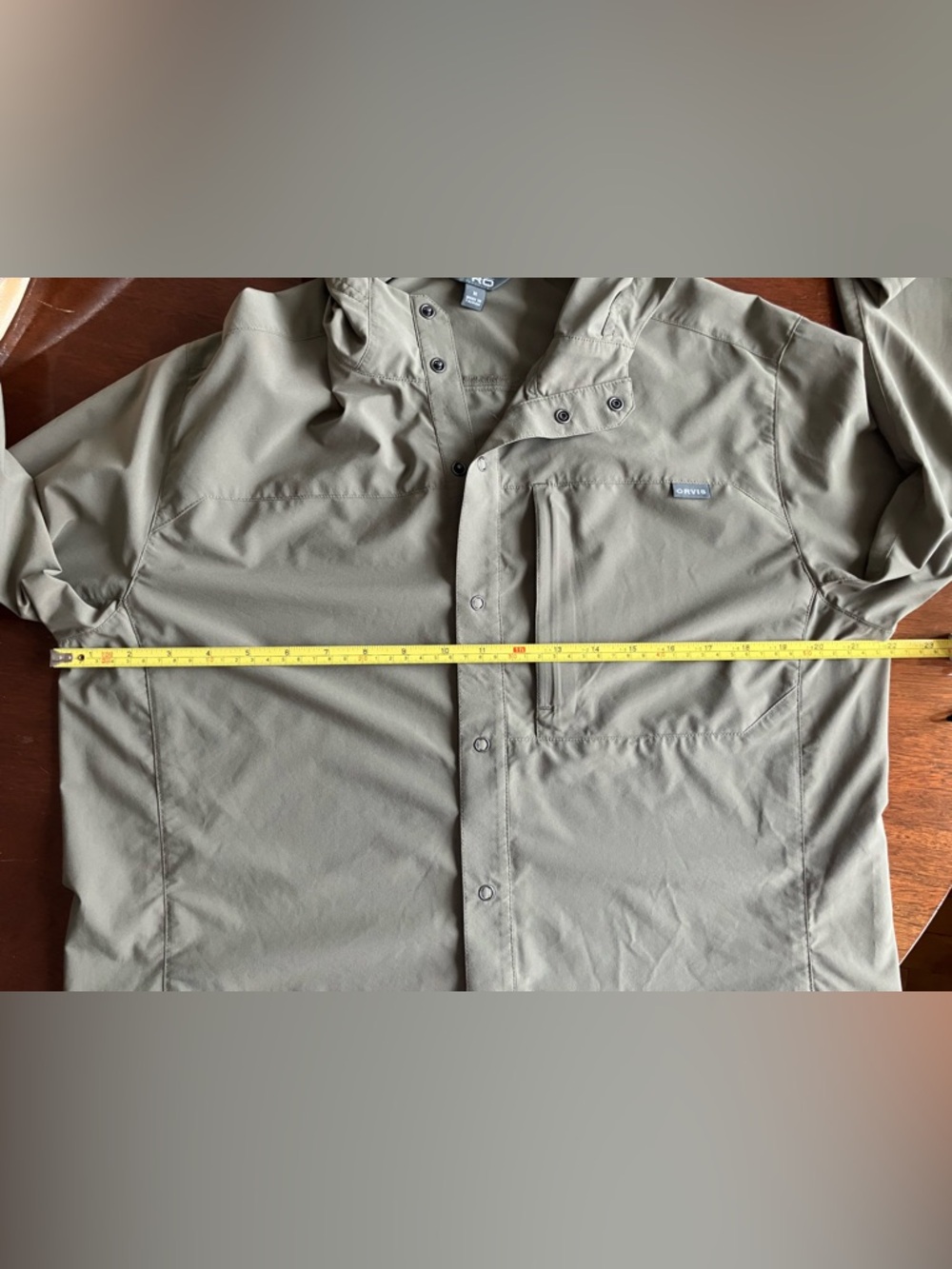 Orvis PRO Hooded Long Sleeve Button Up Shirt Men's M Olive Green - Picture 11 of 11